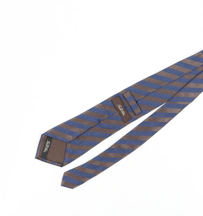 Tasso Elba Men's Brown Blue Striped Silk Slim Tie