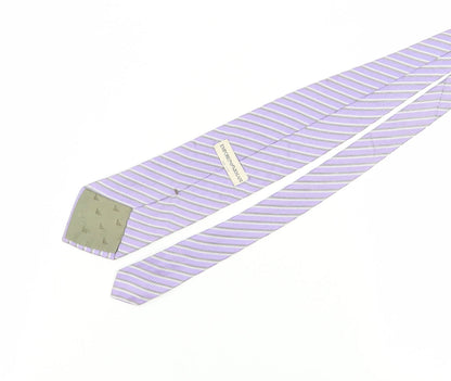 Mens Emporio Armani Purple Striped 100% Silk  Tie