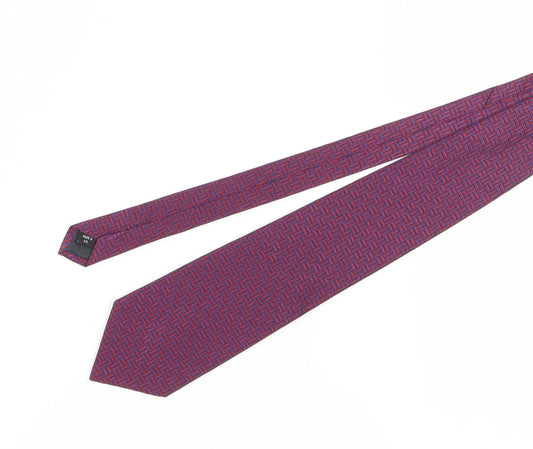Van Heusen Men's Red Geometric Silk Tie
