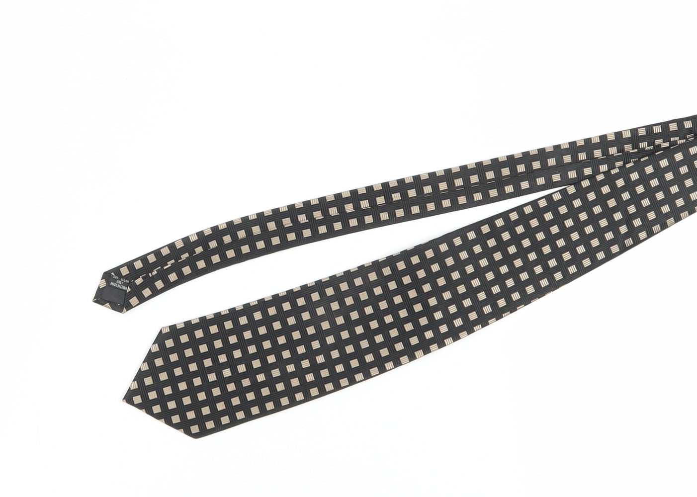 Mens Ben Sherman Black Geometric 100% Silk  Tie