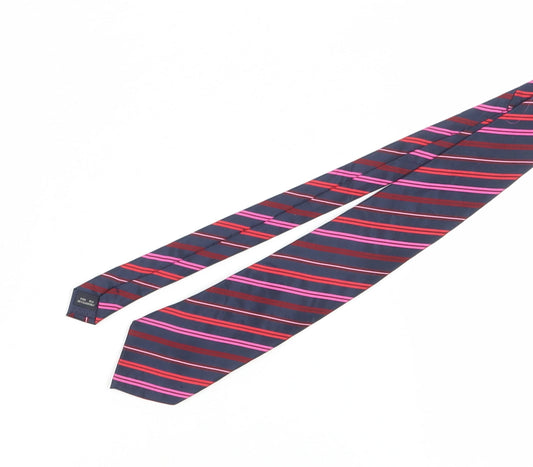 Mens Dehavilland Multicoloured Striped 100% Silk Designer Tie