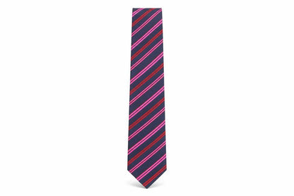 Mens Dehavilland Multicoloured Striped 100% Silk Designer Tie