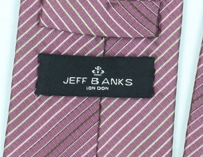 Jeff Banks Men's Purple Striped Silk Tie