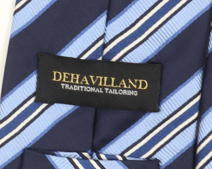 Mens DEHAVILLAND Blue Striped 100  Tie