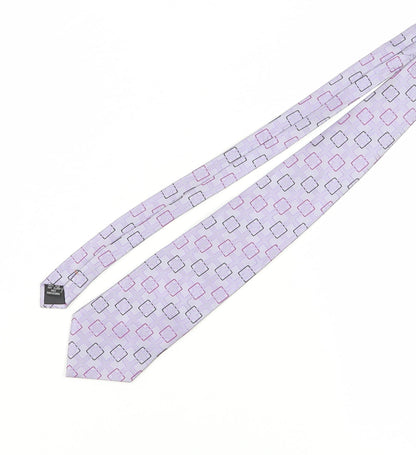 Jeff Banks Men's Purple Geometric Silk Tie