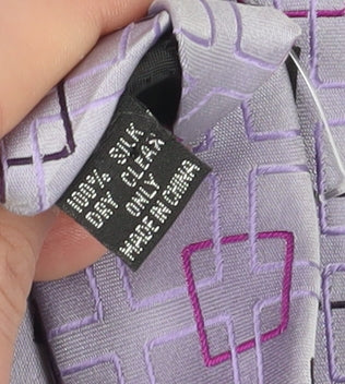 Jeff Banks Men's Purple Geometric Silk Tie