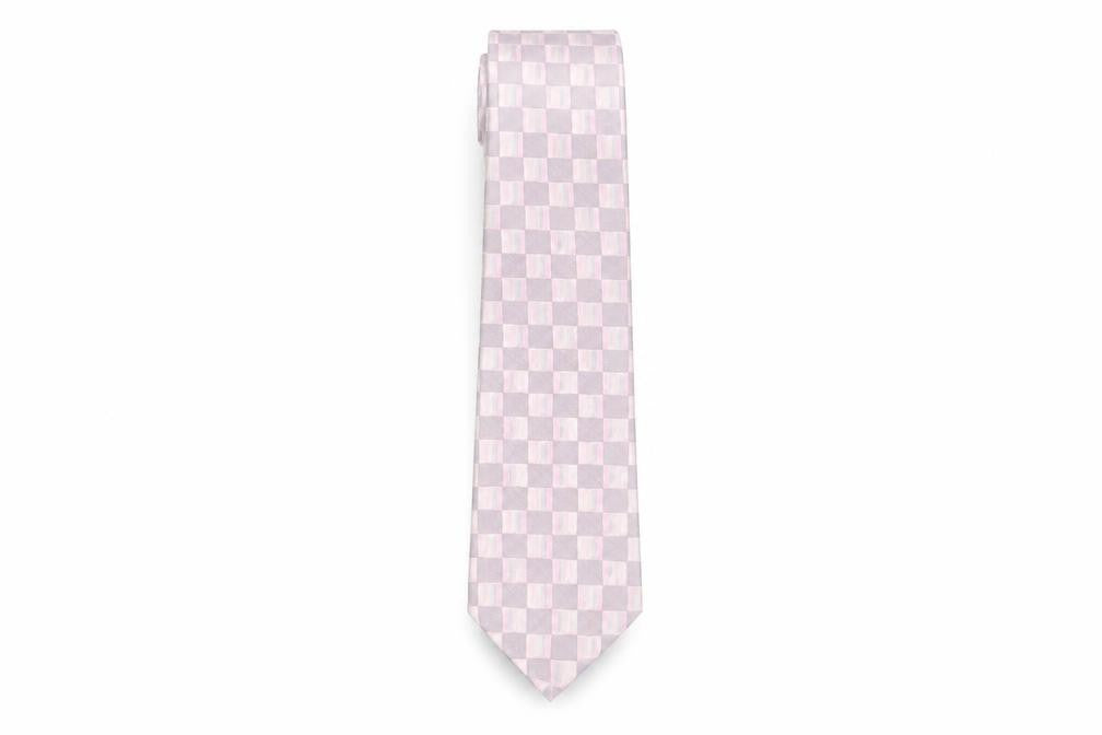 Mens Thomas Nash Pink Plaids & Checks 100% Silk  Tie