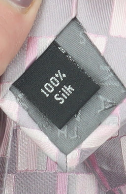 Thomas Nash Men's Pink Checked Silk Tie