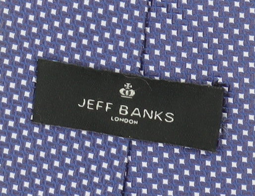 Jeff Banks Men's Blue Geometric Silk Tie