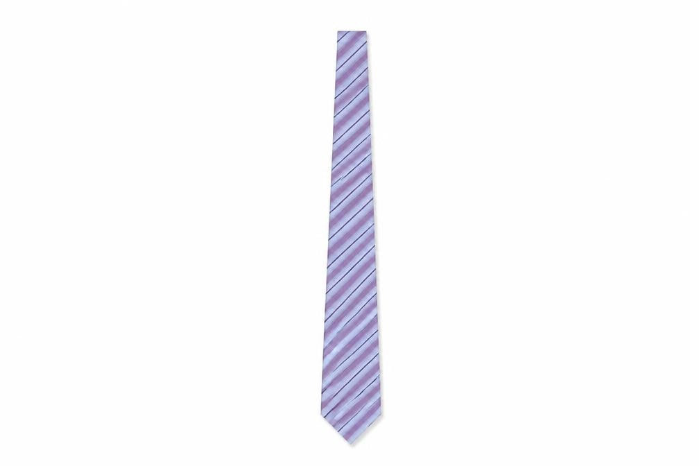 Mens Van Heusen Purple Striped 100% Silk Slim Tie