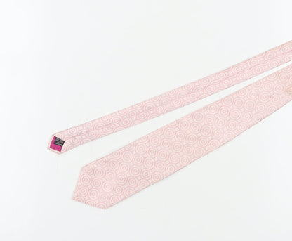 Jeff Banks Men's Pink Silk Geometric Tie, One Size