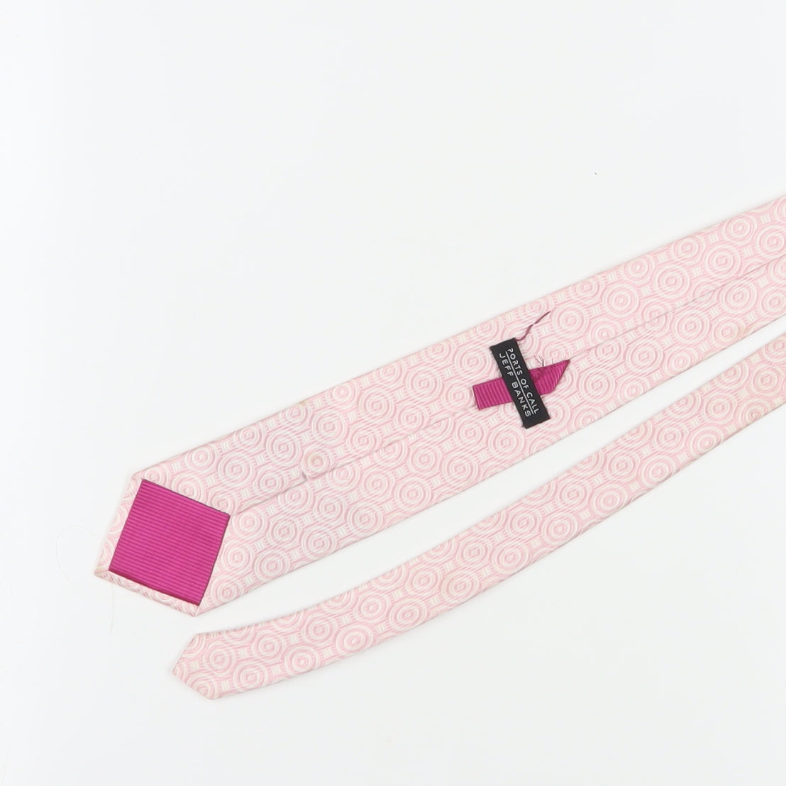 Jeff Banks Men's Pink Silk Geometric Tie, One Size