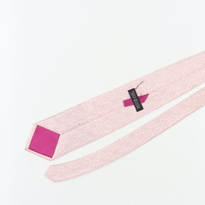 Jeff Banks Men's Pink Silk Geometric Tie, One Size