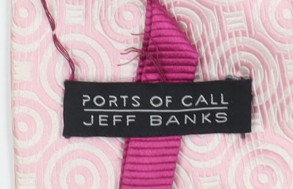 Jeff Banks Men's Pink Silk Geometric Tie, One Size