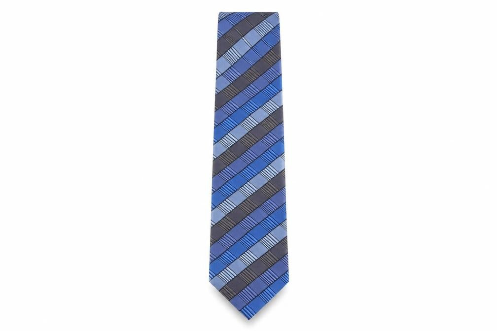 Mens Daniel Hechter Blue Geometric 100% Designer Tie