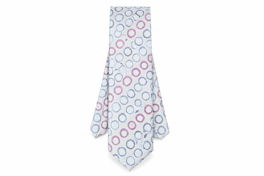 Front view of Thomas Nash Men's Multicoloured Silk Geometric Tie One Size