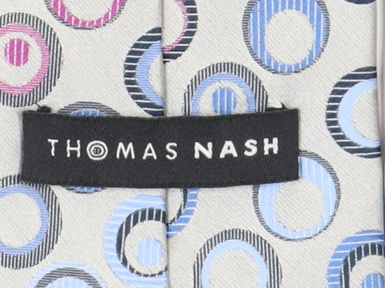 Thomas Nash Men's Multicoloured Silk Geometric Tie One Size