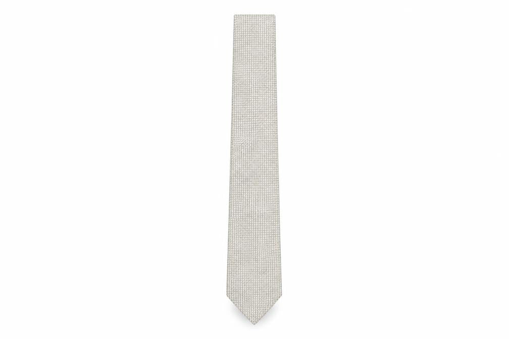 Mens Ben Sherman Beige Houndstooth 100% Silk  Tie