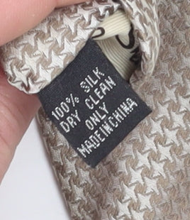 Mens Ben Sherman Beige Houndstooth 100% Silk  Tie