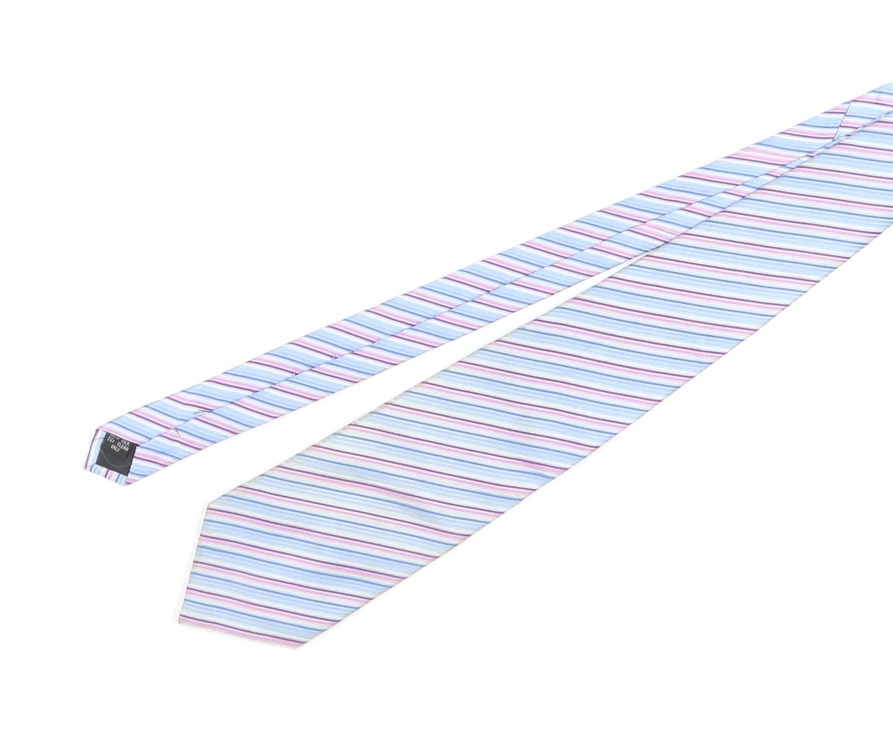 Mens Dehavilland Blue Striped 100% Silk  Tie