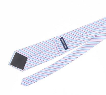 Mens Dehavilland Blue Striped 100% Silk  Tie
