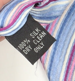 Mens Dehavilland Blue Striped 100% Silk  Tie