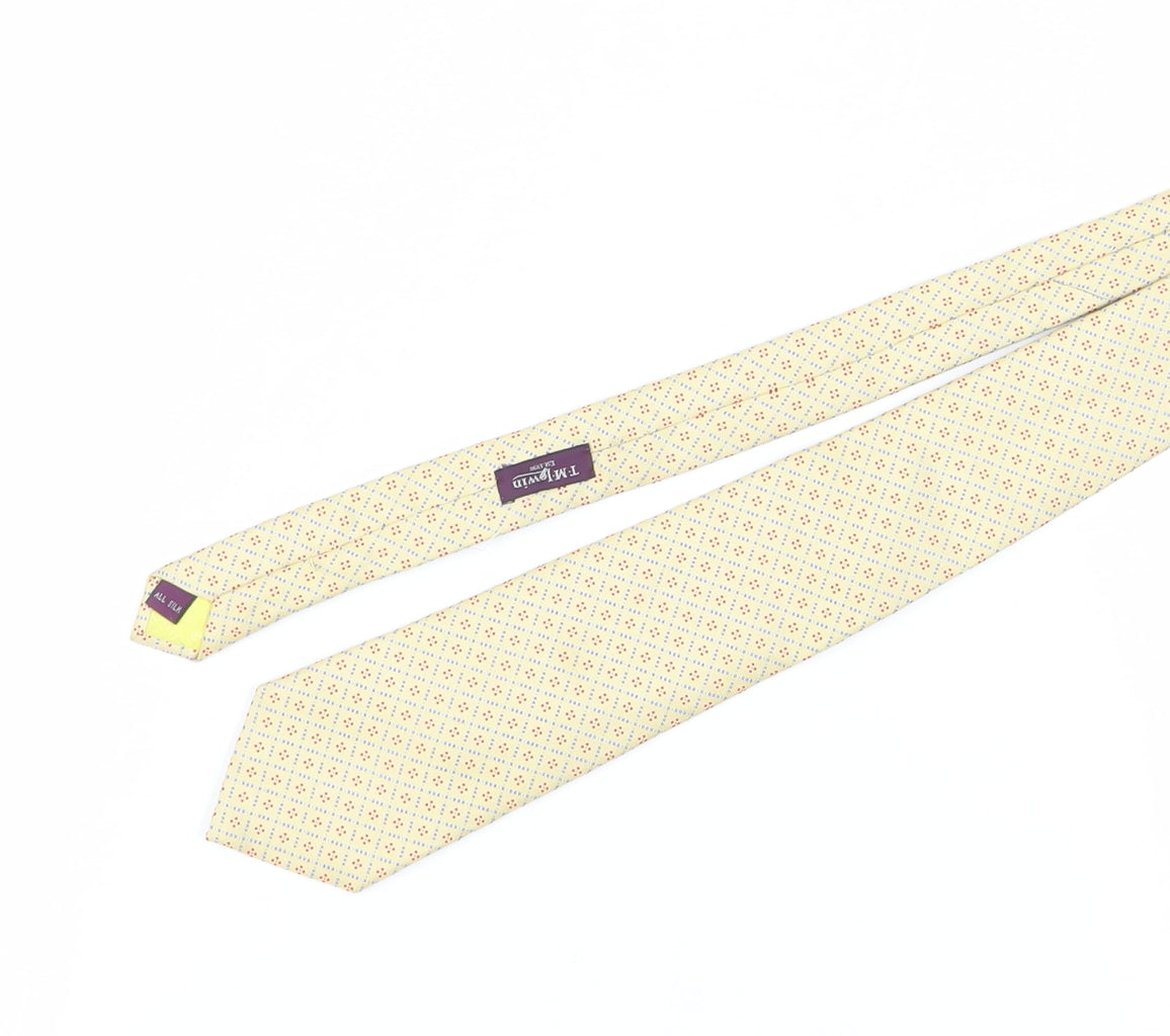 T.M.Lewin Men’s Beige Plaid Silk Tie, One Size