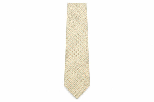 Mens T.M.Lewin Beige Plaids & Checks 100% Silk  Tie