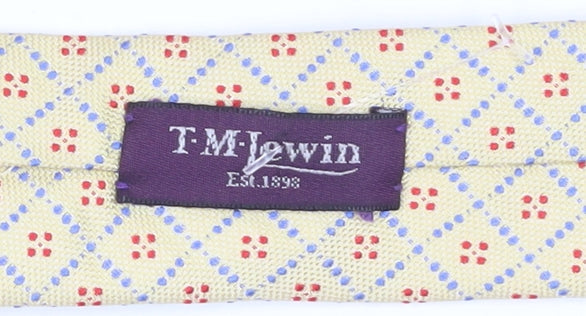T.M.Lewin Men’s Beige Plaid Silk Tie, One Size