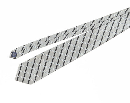 Thomas Nash Men's Grey Checked Polyester Tie One Size