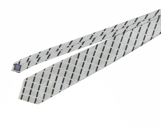 Thomas Nash Men's Grey Checked Polyester Tie One Size