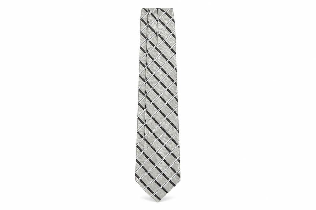 Mens Thomas Nash Grey Plaids & Checks 100% Polyester  Tie