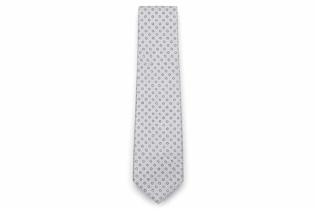 Mens Thomas Nash Grey Polka Dot 100  Tie