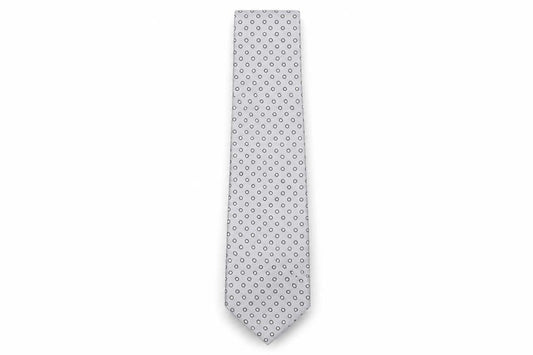 Front view of Thomas Nash Men’s Grey Polka Dot Tie One Size