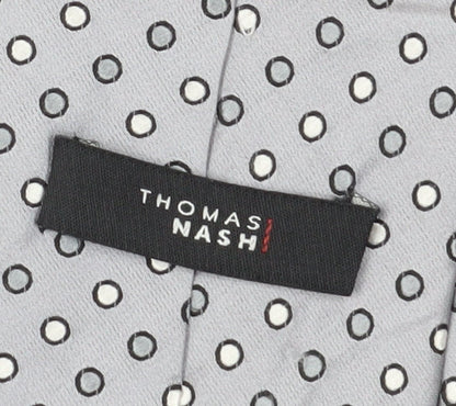 Thomas Nash Men’s Grey Polka Dot Tie One Size
