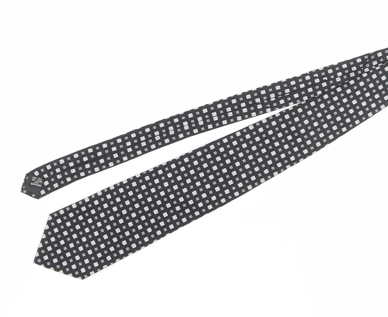Mens Berwin & Berwin Black Geometric 100% Silk Slim Tie