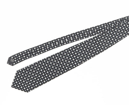 Mens Berwin & Berwin Black Geometric 100% Silk Slim Tie