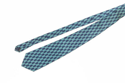 Pierre Cardin Men's Blue Chequered Pattern Tie