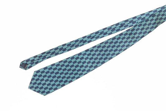 Pierre Cardin Men's Blue Chequered Pattern Tie
