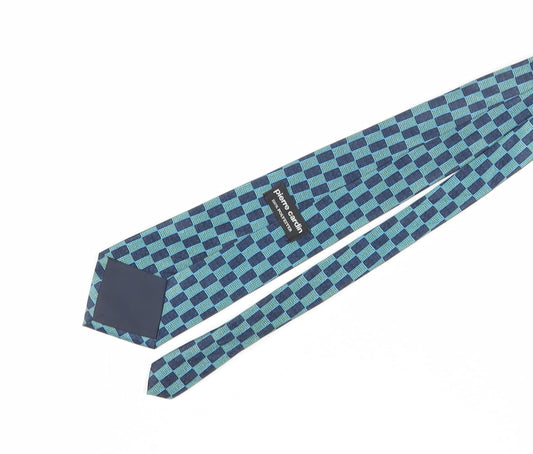 Pierre Cardin Men's Blue Chequered Pattern Tie