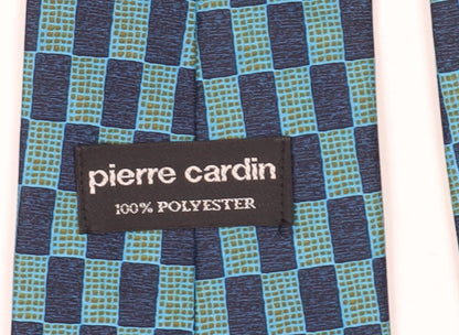 Pierre Cardin Men's Blue Chequered Pattern Tie