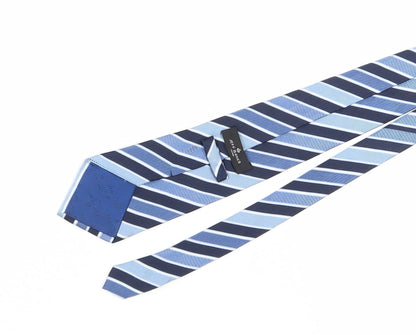 Jeff Banks Men's Blue Striped Silk Tie, One Size