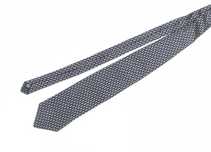 Mens Daniel Hechter Black Geometric 100% Silk Designer Tie
