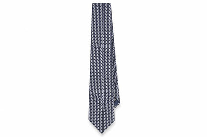 Mens Daniel Hechter Black Geometric 100% Silk Designer Tie