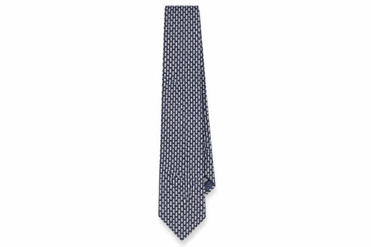 Mens Daniel Hechter Black Geometric 100% Silk Designer Tie