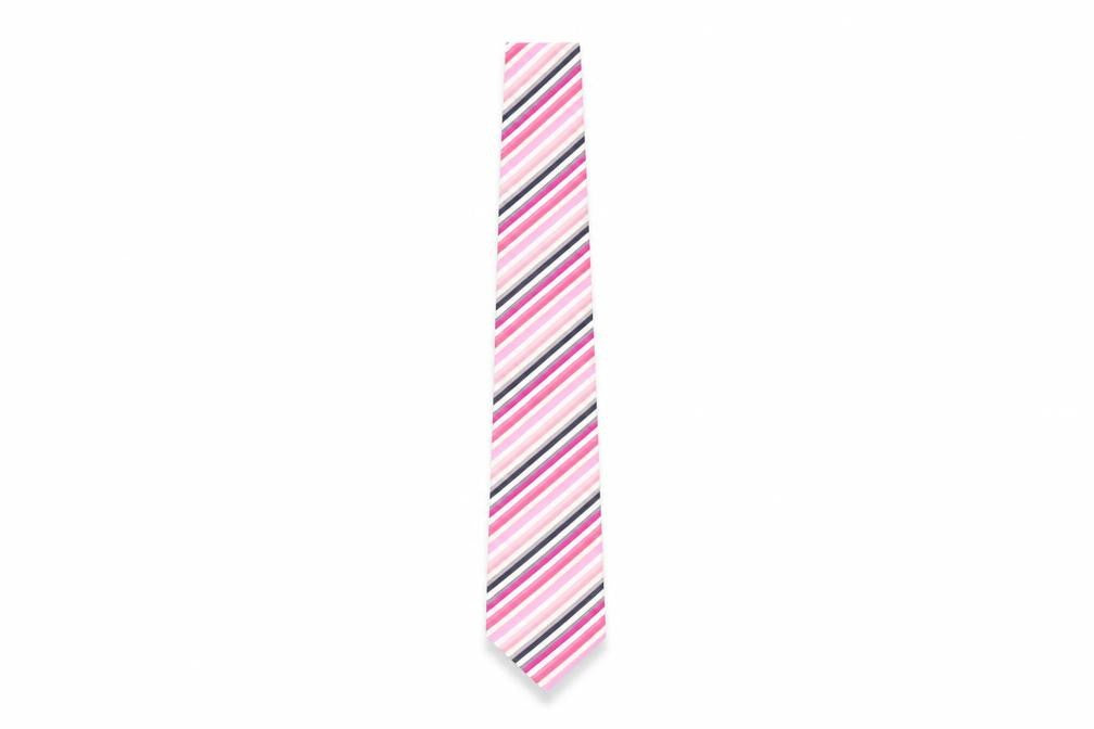 Mens Jeff Banks Pink Striped 100% Silk  Tie