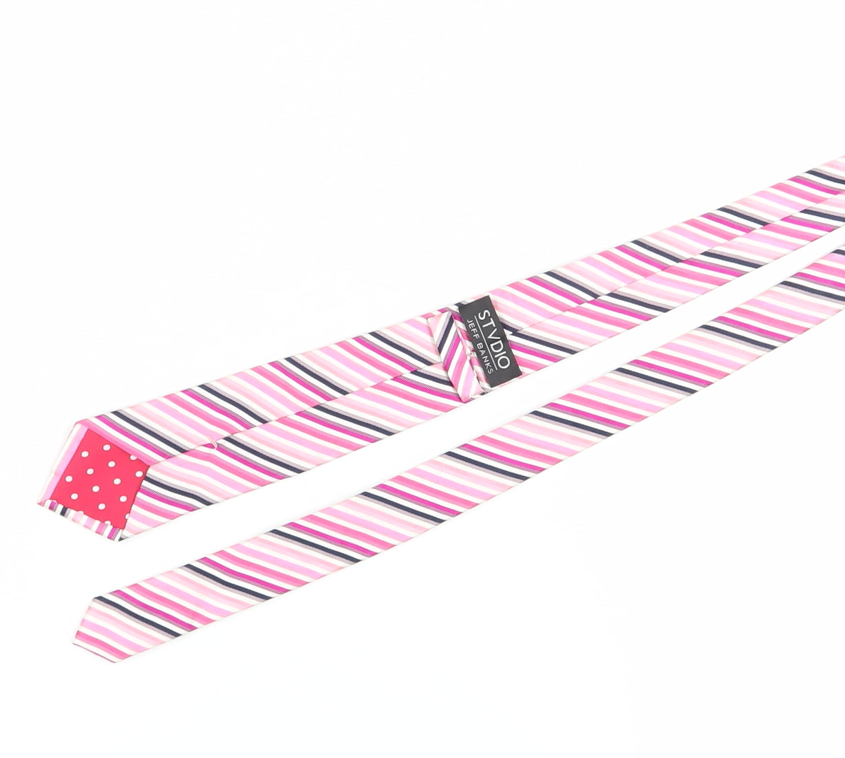 Jeff Banks Men's Pink Striped Silk Tie