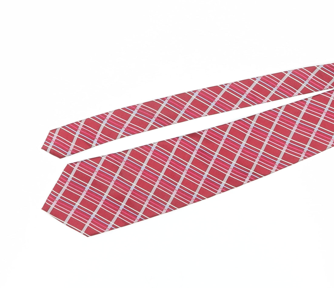 Ted Baker Men's Red Plaid Silk Tie