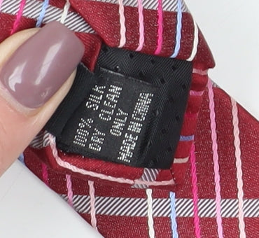 Ted Baker Men's Red Plaid Silk Tie