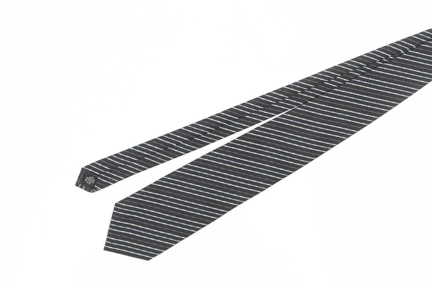 Thomas Nash Men's Black Striped Polyester Tie